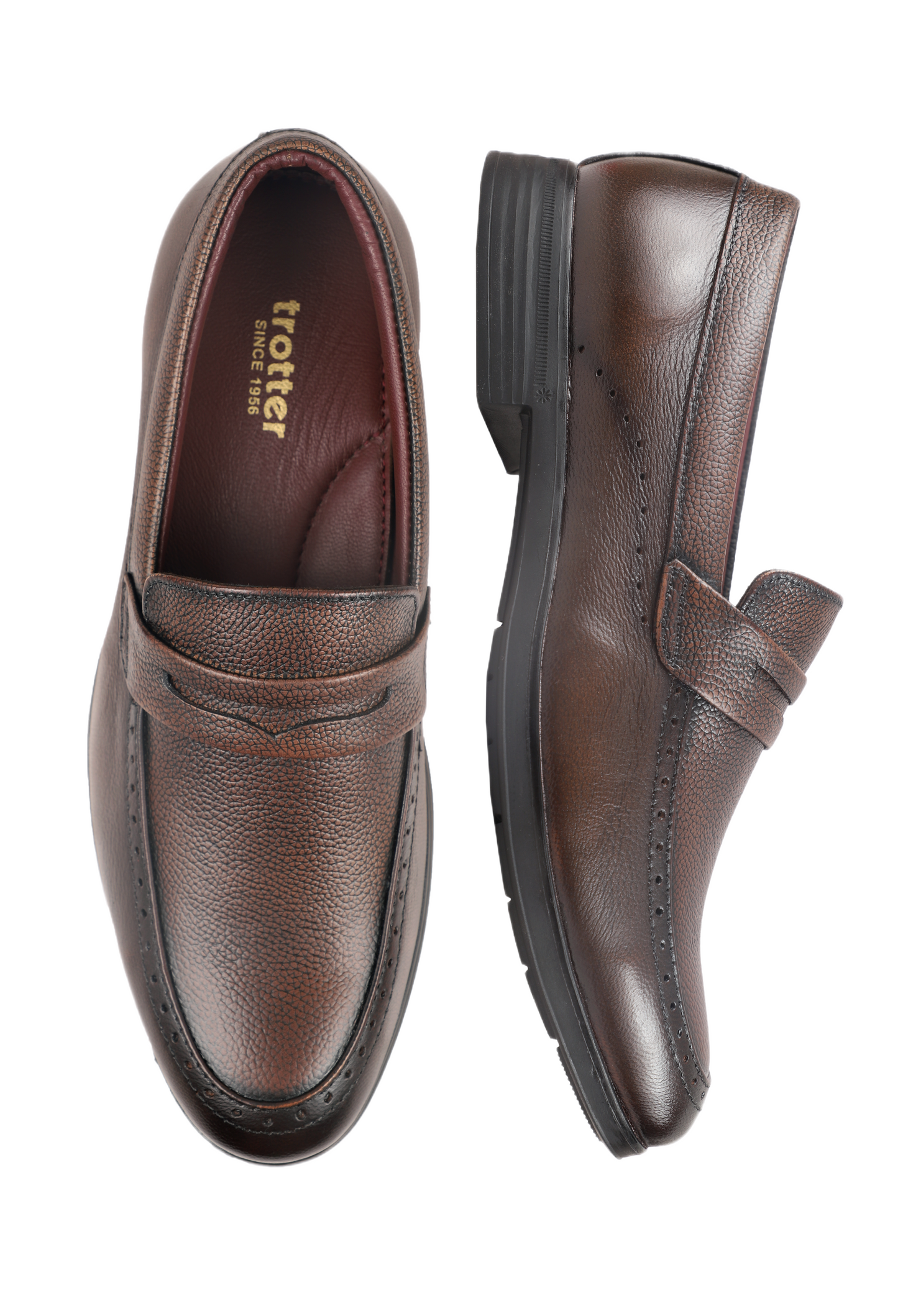 Trotter 2805 Brown Slip on penny loafer formals (Super lightweight)