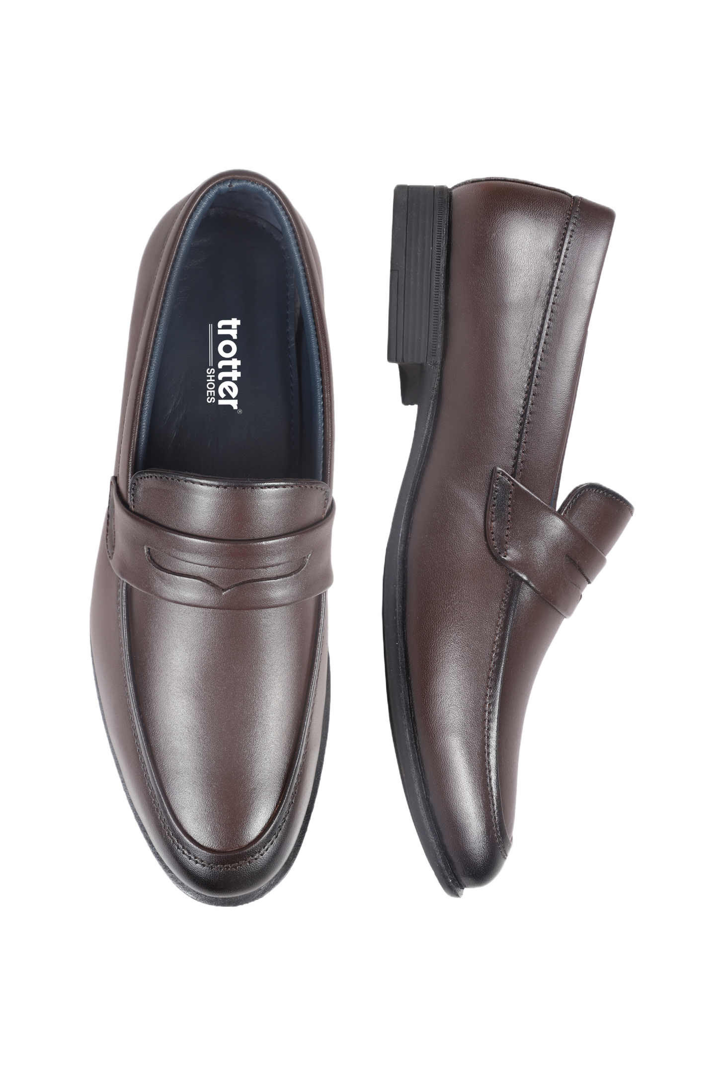 Trotter 2603 Brown Slip on Penny formal loafers