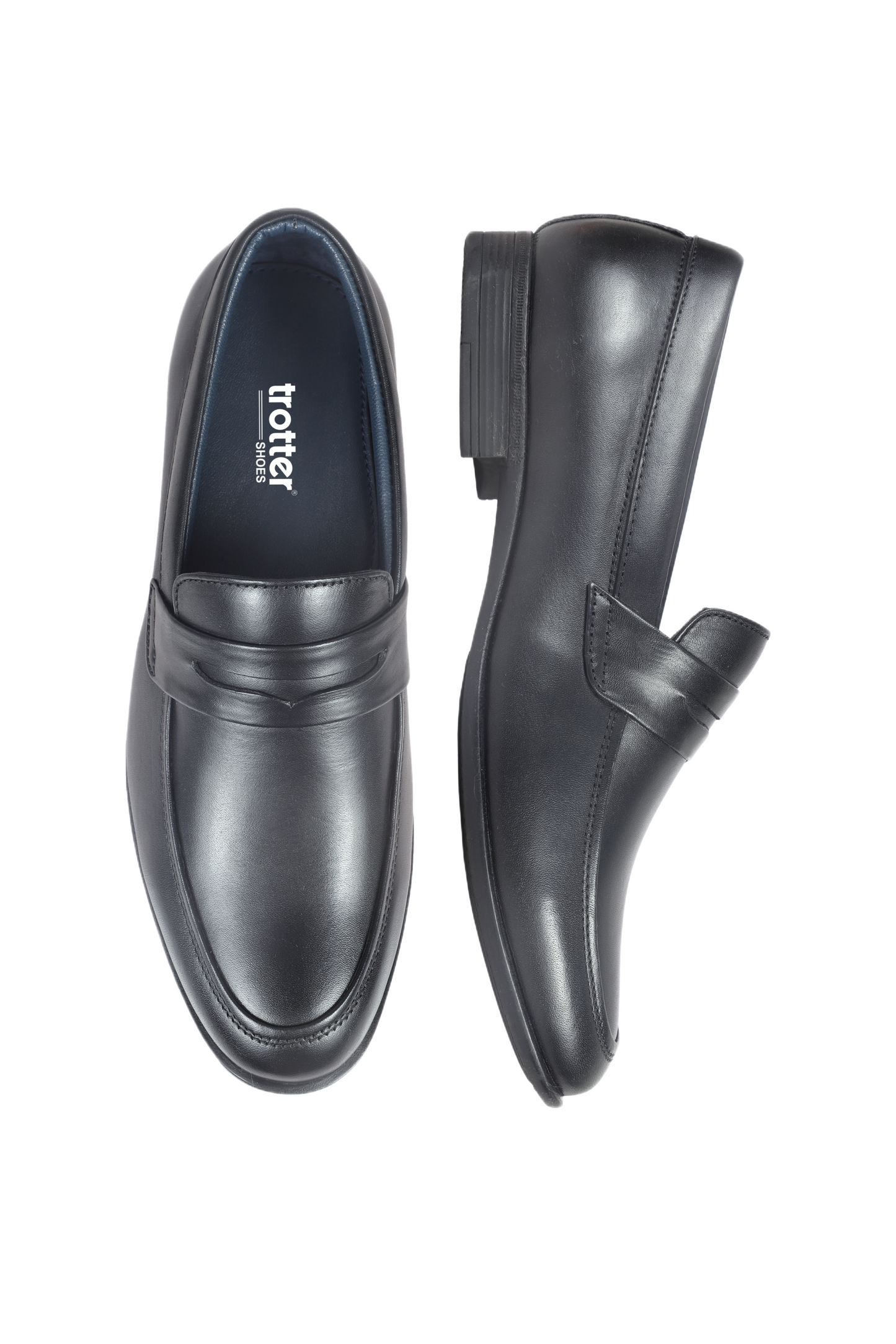Trotter 2603 Black Slip on Penny formal loafers