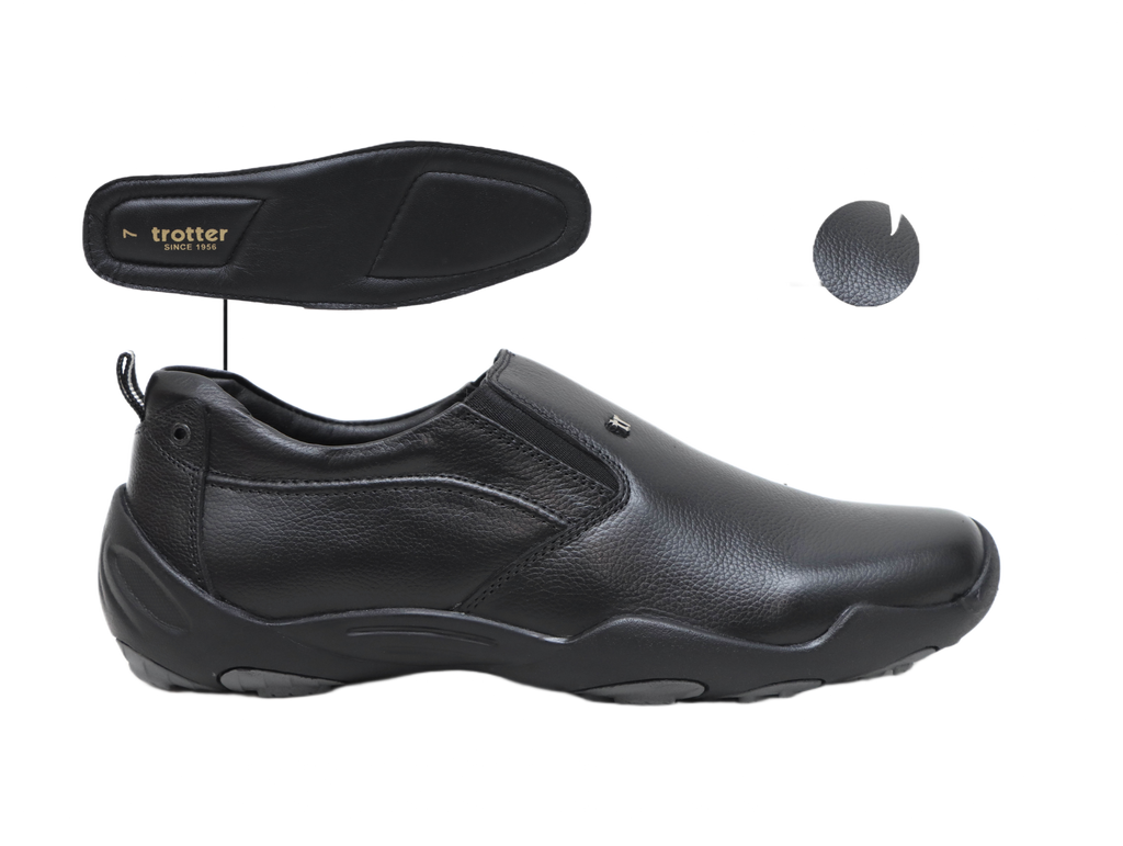 Trotter 3690 Black Slip-ons all day casuals