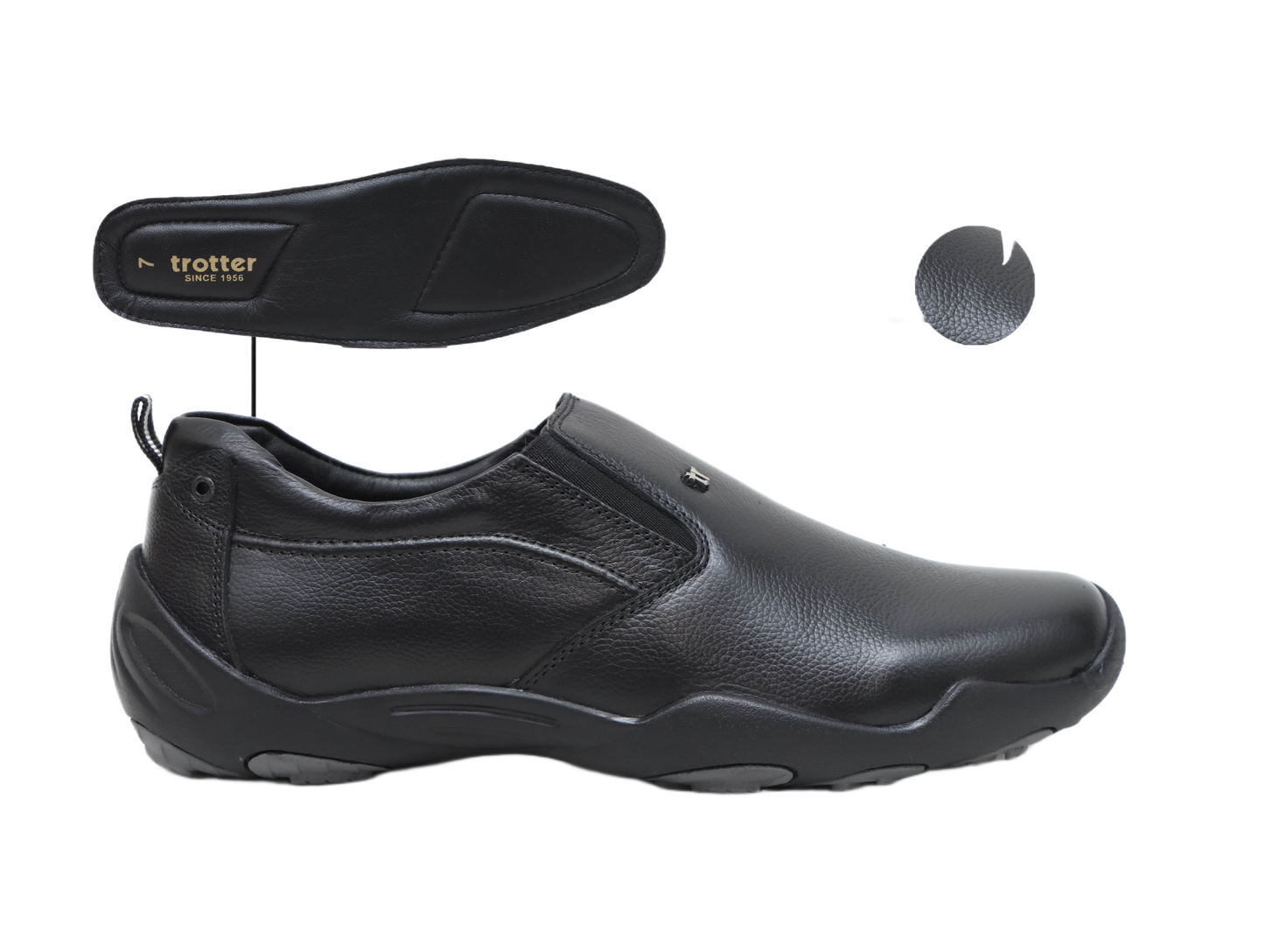 Trotter 3690 Black Slip-ons all day casuals