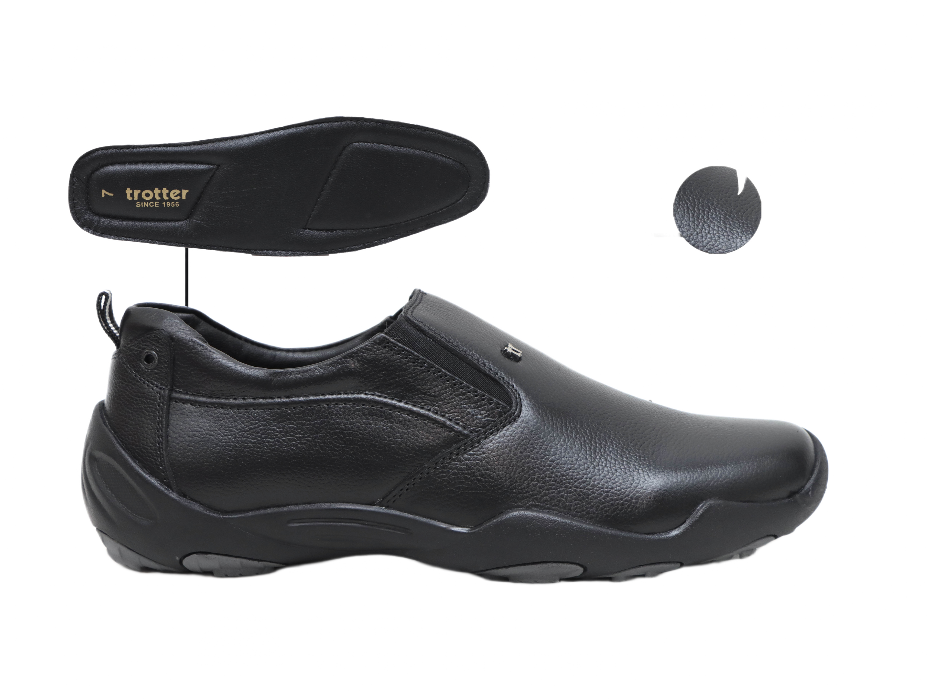Trotter 3690 Black Slip-ons all day casuals