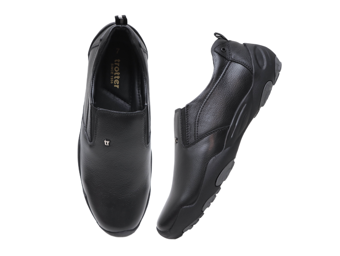 Trotter 3690 Black Slip-ons all day casuals