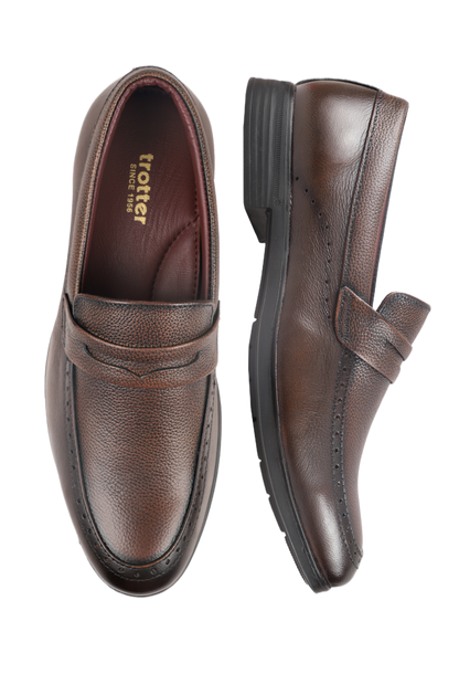 Trotter 2805 Brown Slip on penny loafer formals (Super lightweight)