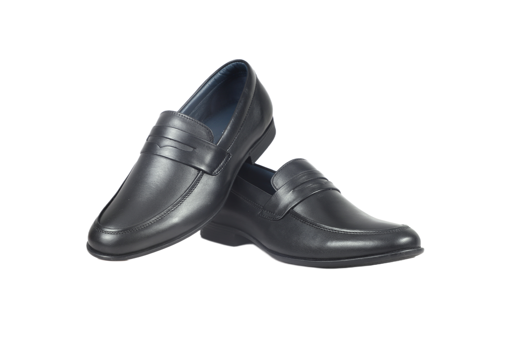 Trotter 2603 Black Slip on Penny formal loafers