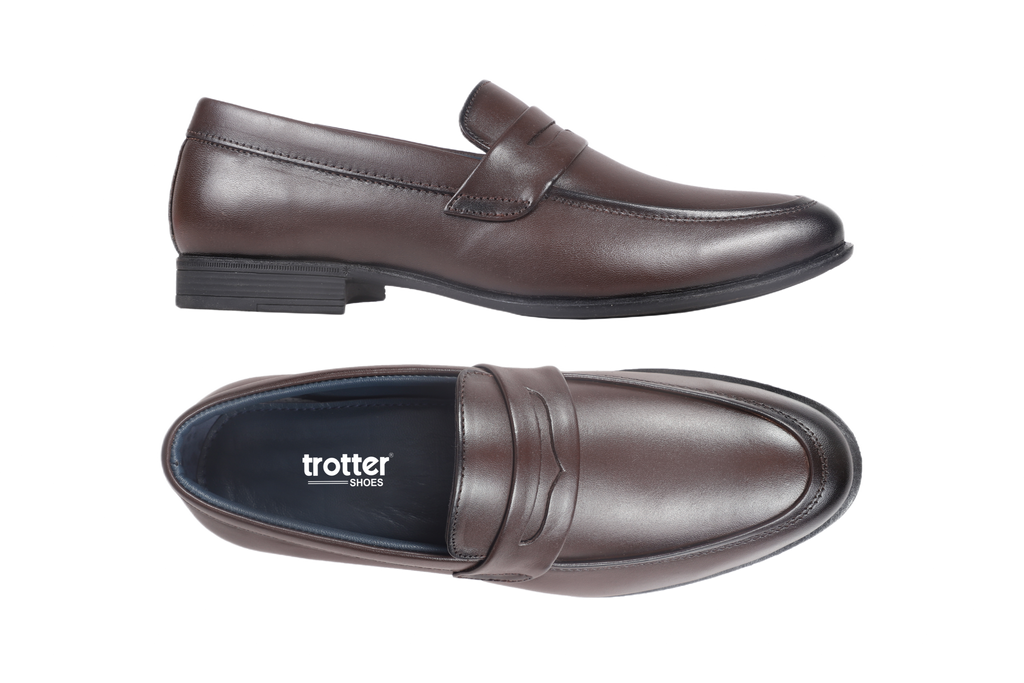 Trotter 2603 Brown Slip on Penny formal loafers