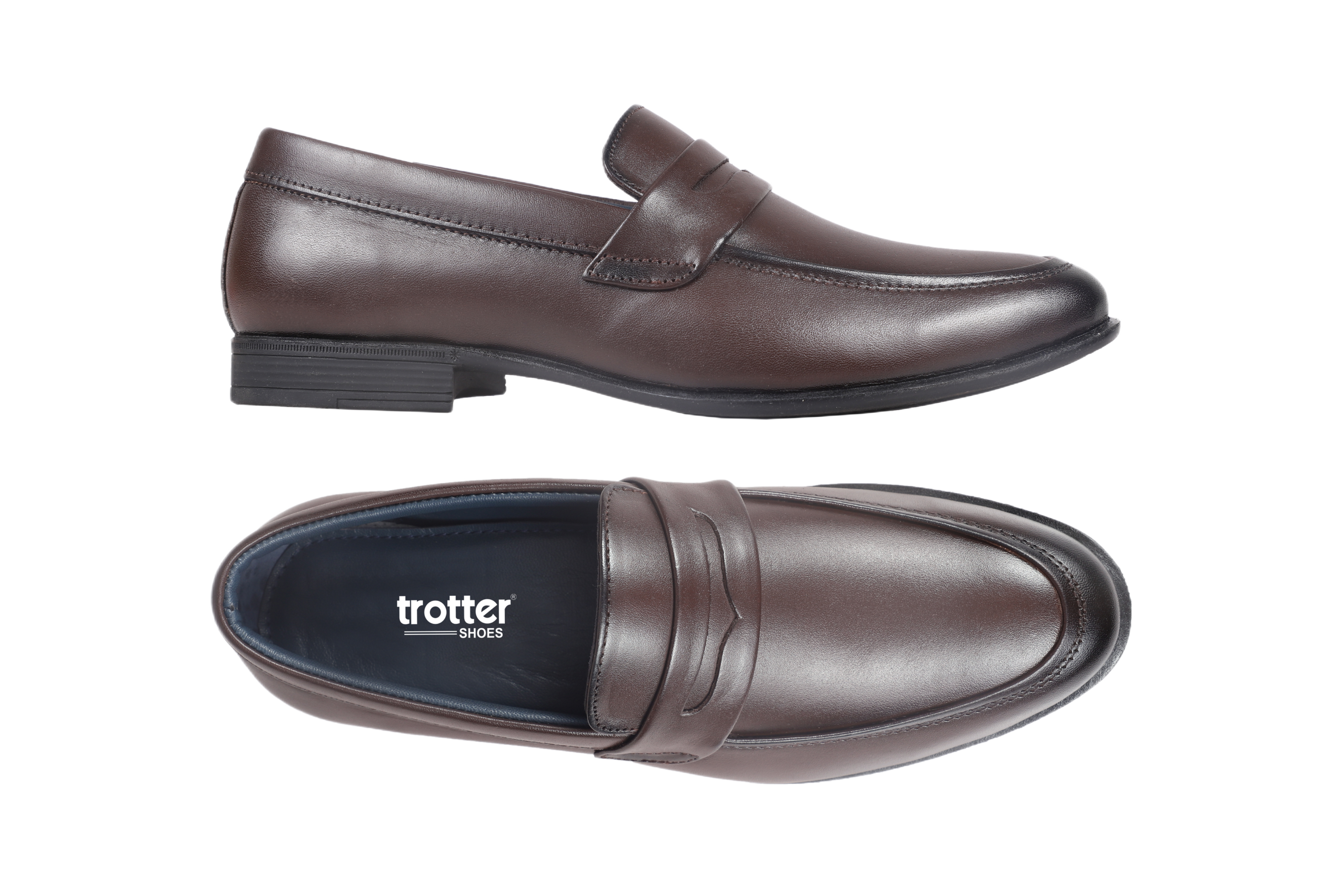 Trotter 2603 Brown Slip on Penny formal loafers