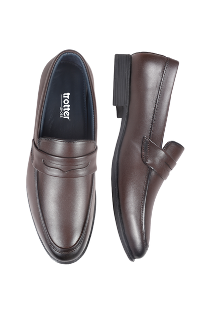 Trotter 2603 Brown Slip on Penny formal loafers