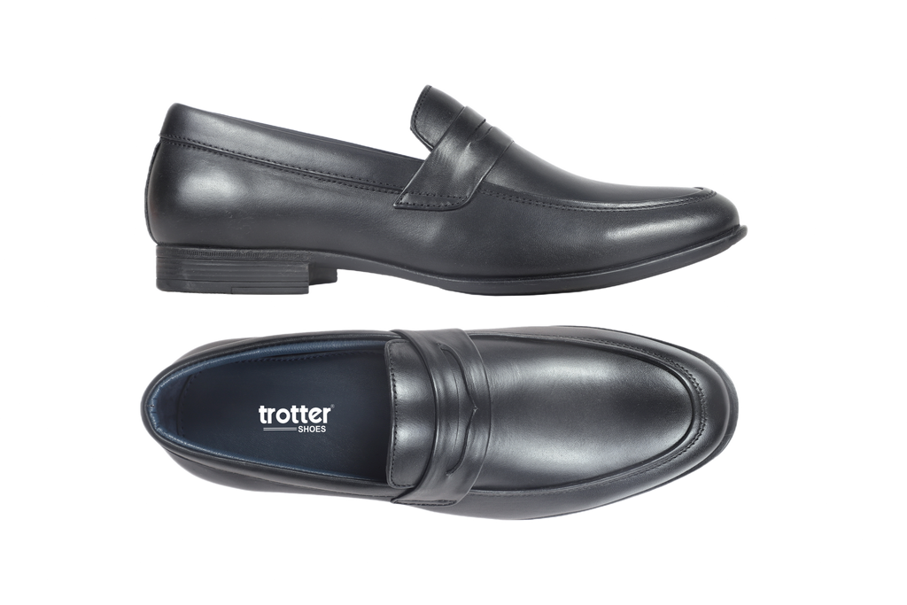 Trotter 2603 Black Slip on Penny formal loafers