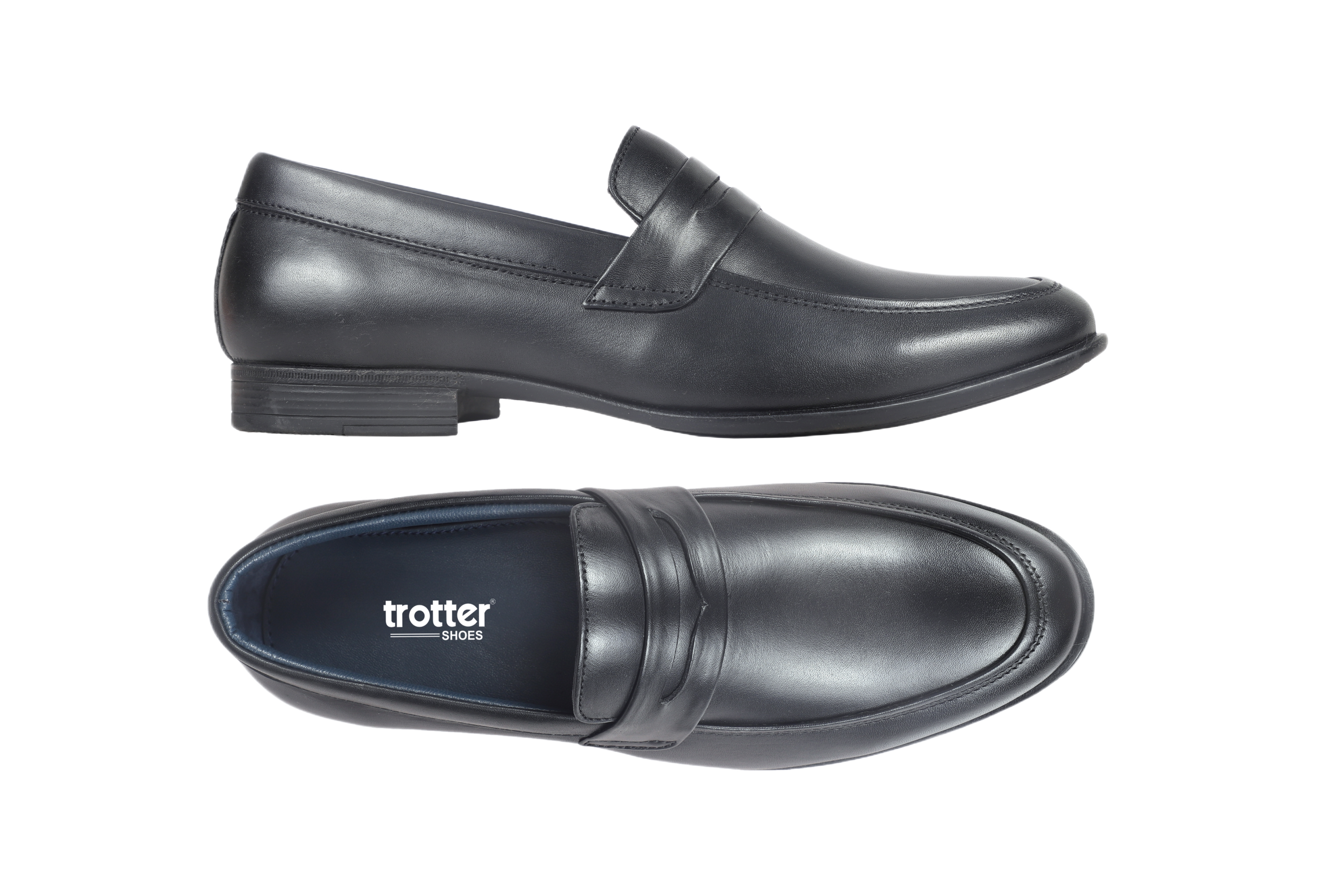 Trotter 2603 Black Slip on Penny formal loafers