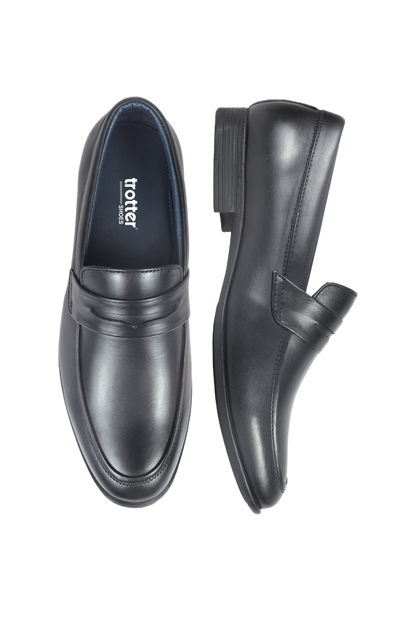 Trotter 2603 Black Slip on Penny formal loafers