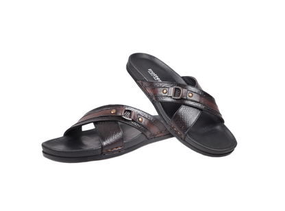 Trotter 0913 Brown print + Cherry Softy Slippers