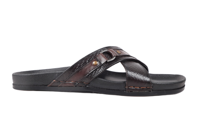 Trotter 0913 Brown print + Cherry Softy Slippers